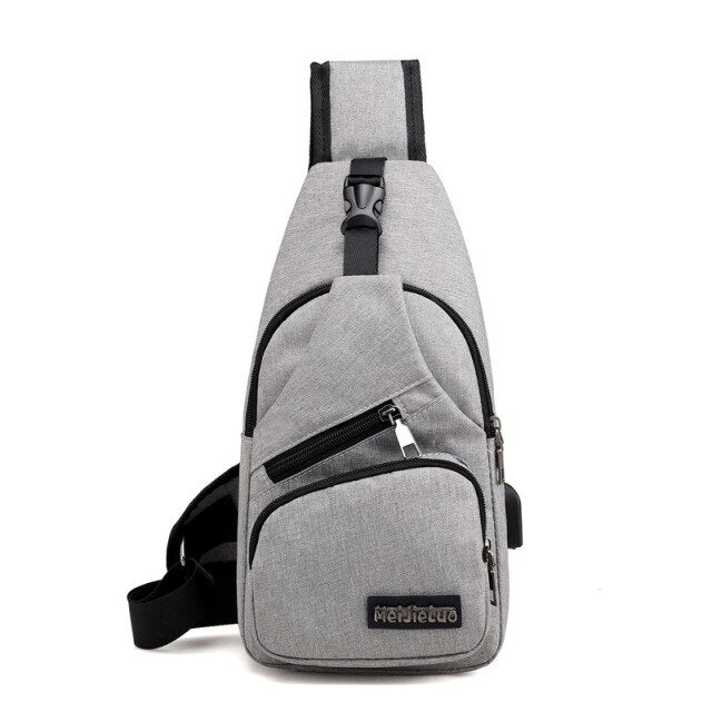 Travel-Ready Male Crossbody Bag with USB Charging & Anti-Theft Features