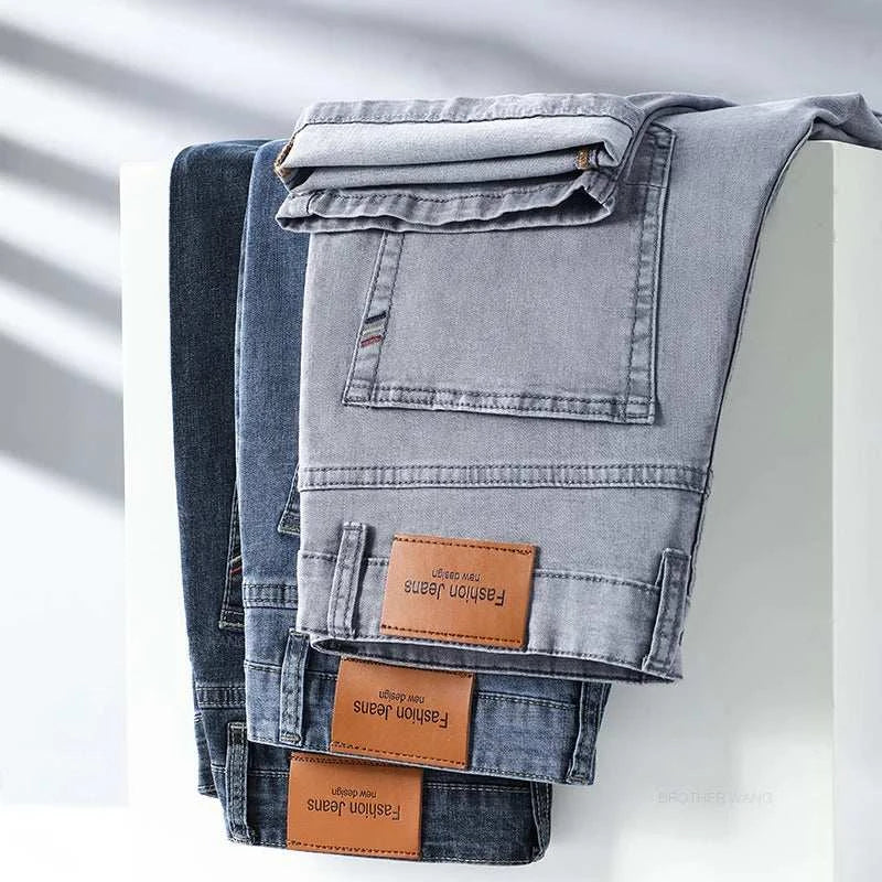 Ultimate Summer Comfort: Men's Gray Stretch Jeans for Effortless Style