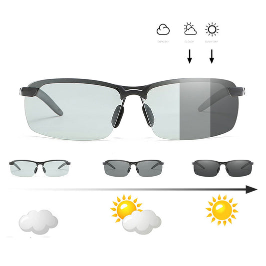 Dynamic Men's Chameleon Photochromic Sunglasses - Innovative UV Protection Eyewear