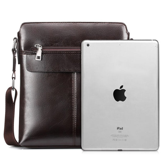Stylish Leather Messenger Bag for Men - Ideal for iPad and Gadgets