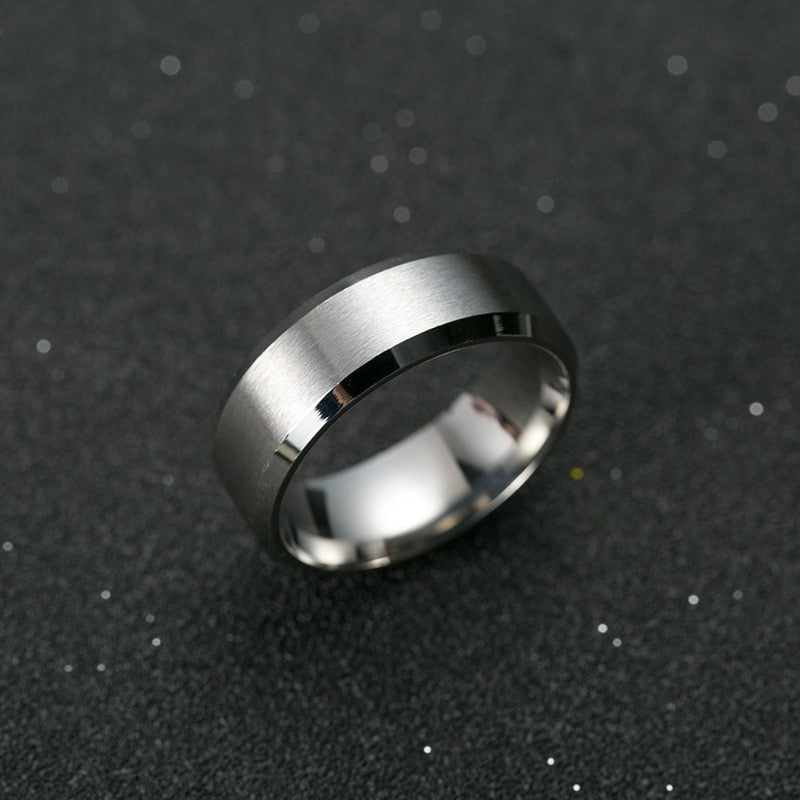 Titanium Black Men's Ring - Sleek and Modern
