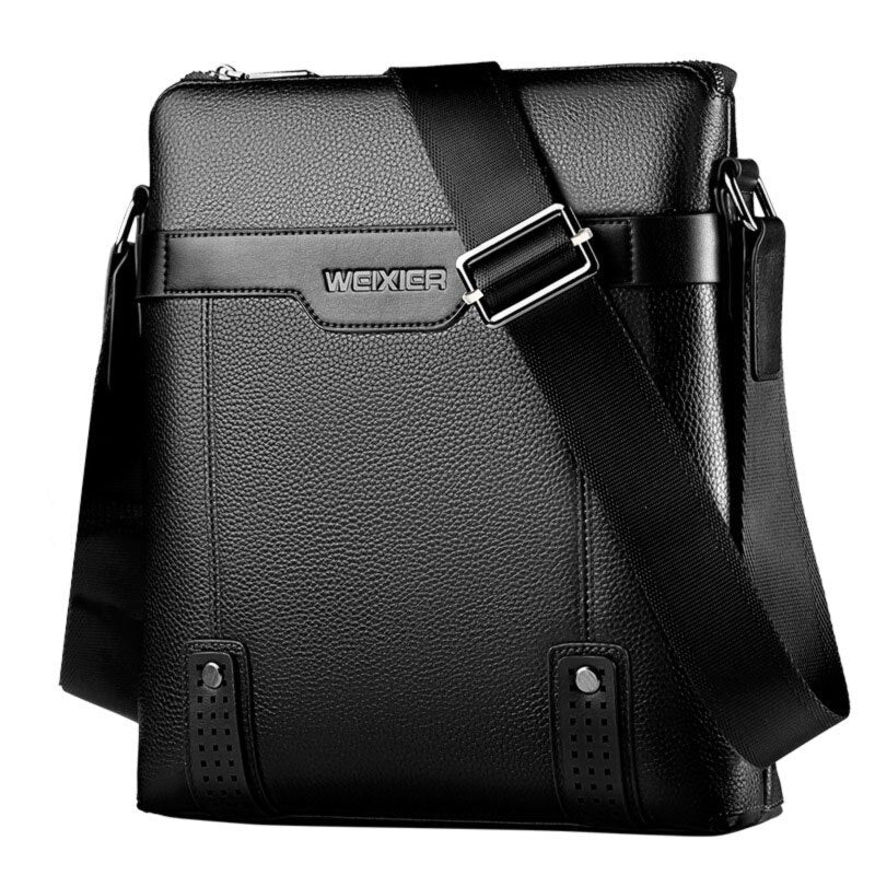 Modern PU Leather Men's Messenger Bag with Crossbody Strap