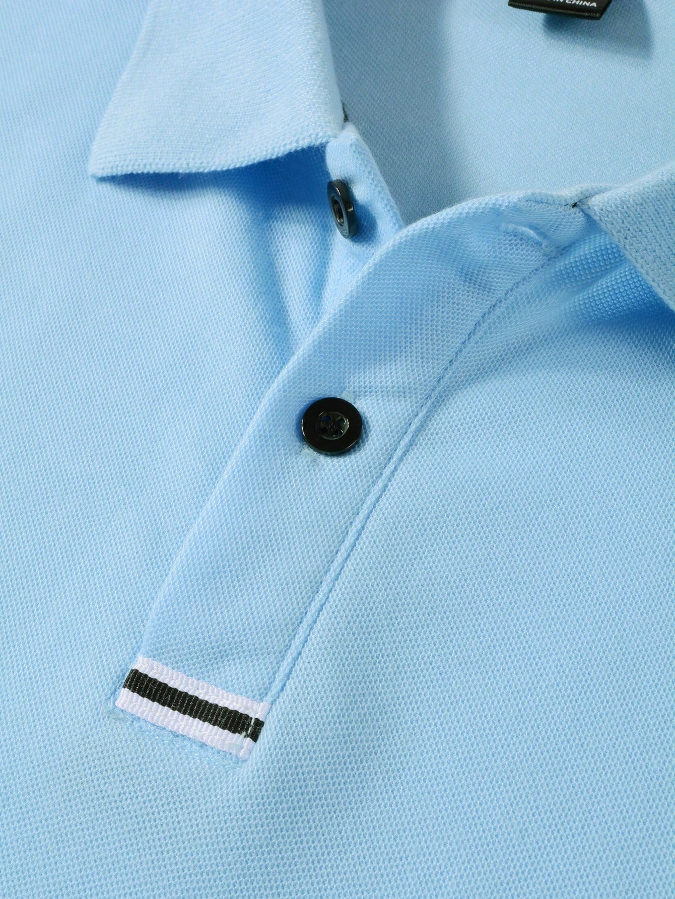 Manfinity Homme Men's Baby Blue Contrast Tape Polo Shirt