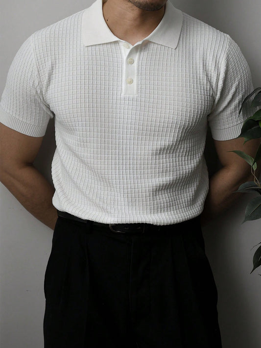 Men Casual Fashionable Short Sleeve Knitted Top