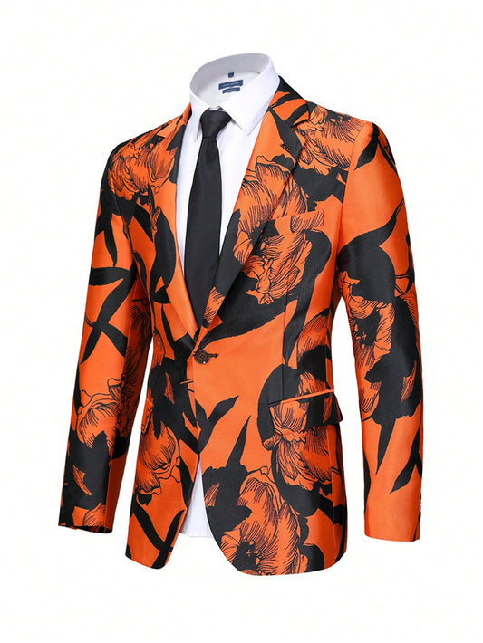 Elevate Your Wardrobe with the Manfinity AFTRDRK Flower & Plant Print Suit Jacket