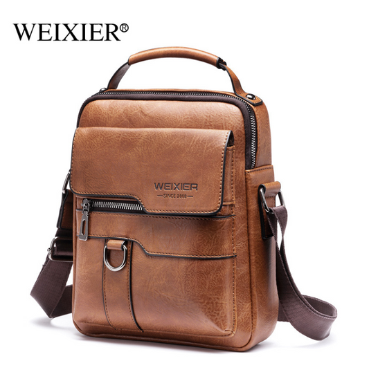 Versatile Vintage PU Leather Men's Crossbody Bag with Spacious Capacity