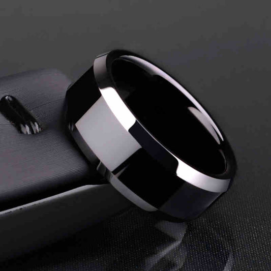 Titanium Black Men's Ring - Sleek and Modern