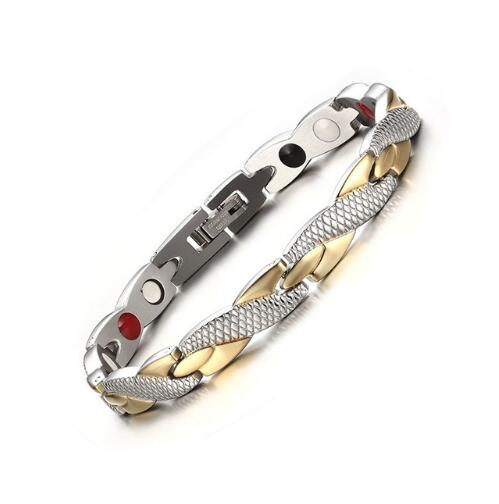 Magnetic Elegance Twisted Bracelet by Vnox for Stylish Wellness