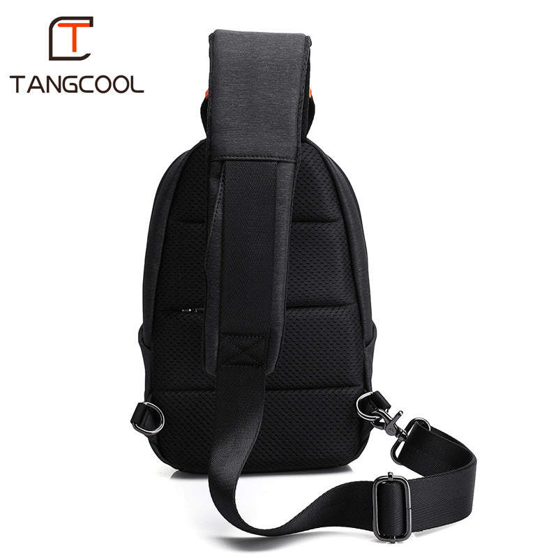 Sleek Urban Explorer Chest Bag for Men - Waterproof Korean Style Messenger with USB Charging - Outdoor Shoulder Sling Bag