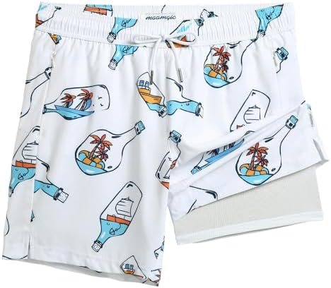 Splash in Style with maamgic Men's 2-in-1 Swim Trunks: Swim and Board Shorts for Men