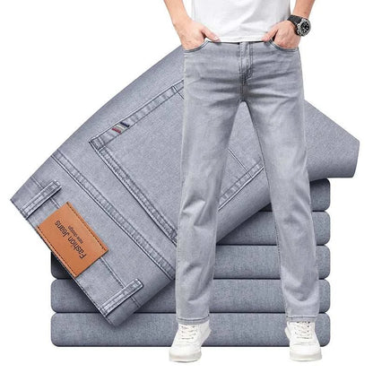 Ultimate Summer Comfort: Men's Gray Stretch Jeans for Effortless Style