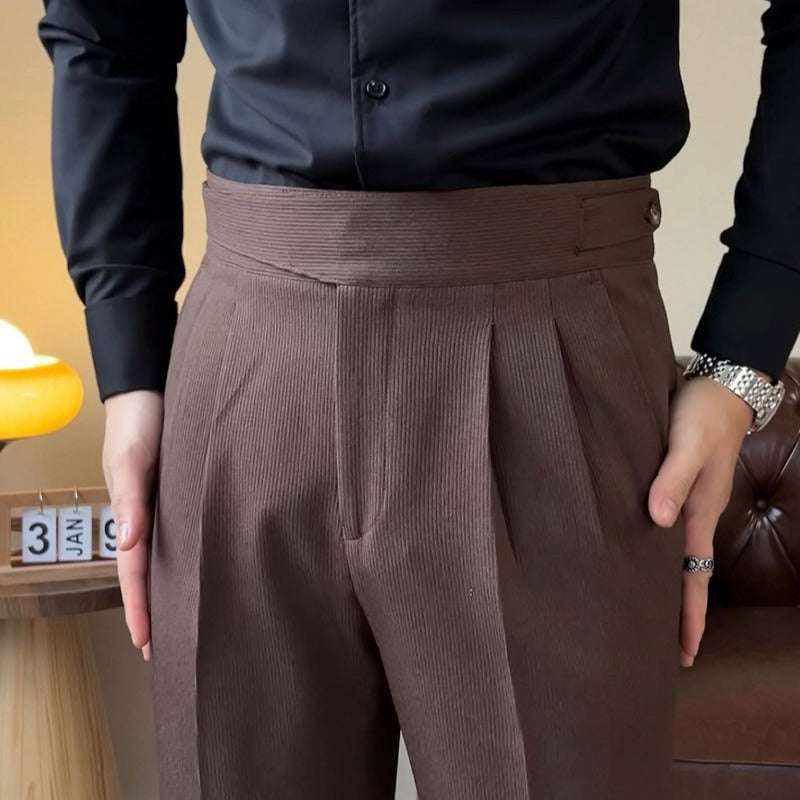 Men's Versatile Italian Button Gorkha District High Waist Straight DroDiscover the Perfect Blend of Style and Comfort
 Elevate your wardrobe with our Men's Versatile Italian Button Gorkha District High Waist Straight Drooping Trousers.Men PantsVersatile Italian Button Gorkha District High Waist Straight Drooping TrousersMENLL