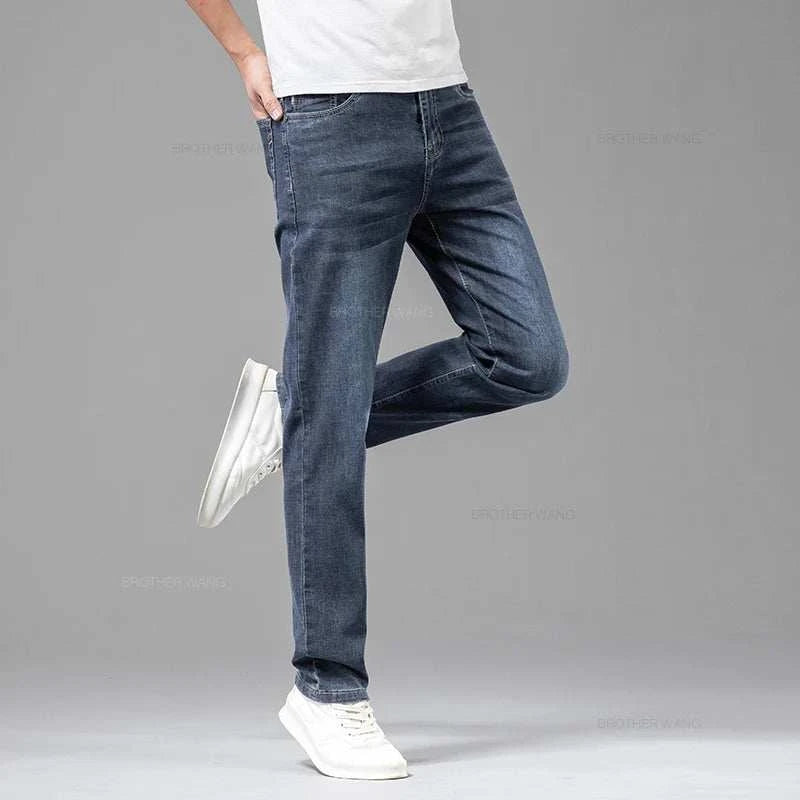 Ultimate Summer Comfort: Men's Gray Stretch Jeans for Effortless Style