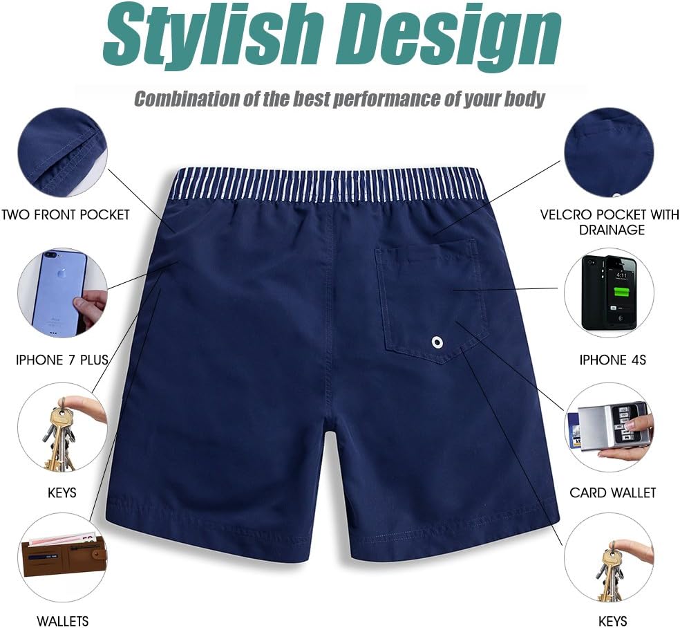 Ultimate Pool Party Swim Shorts - Men's Quick Dry Beach Trunks with Mesh Lining