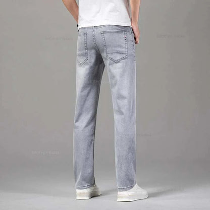 Ultimate Summer Comfort: Men's Gray Stretch Jeans for Effortless Style