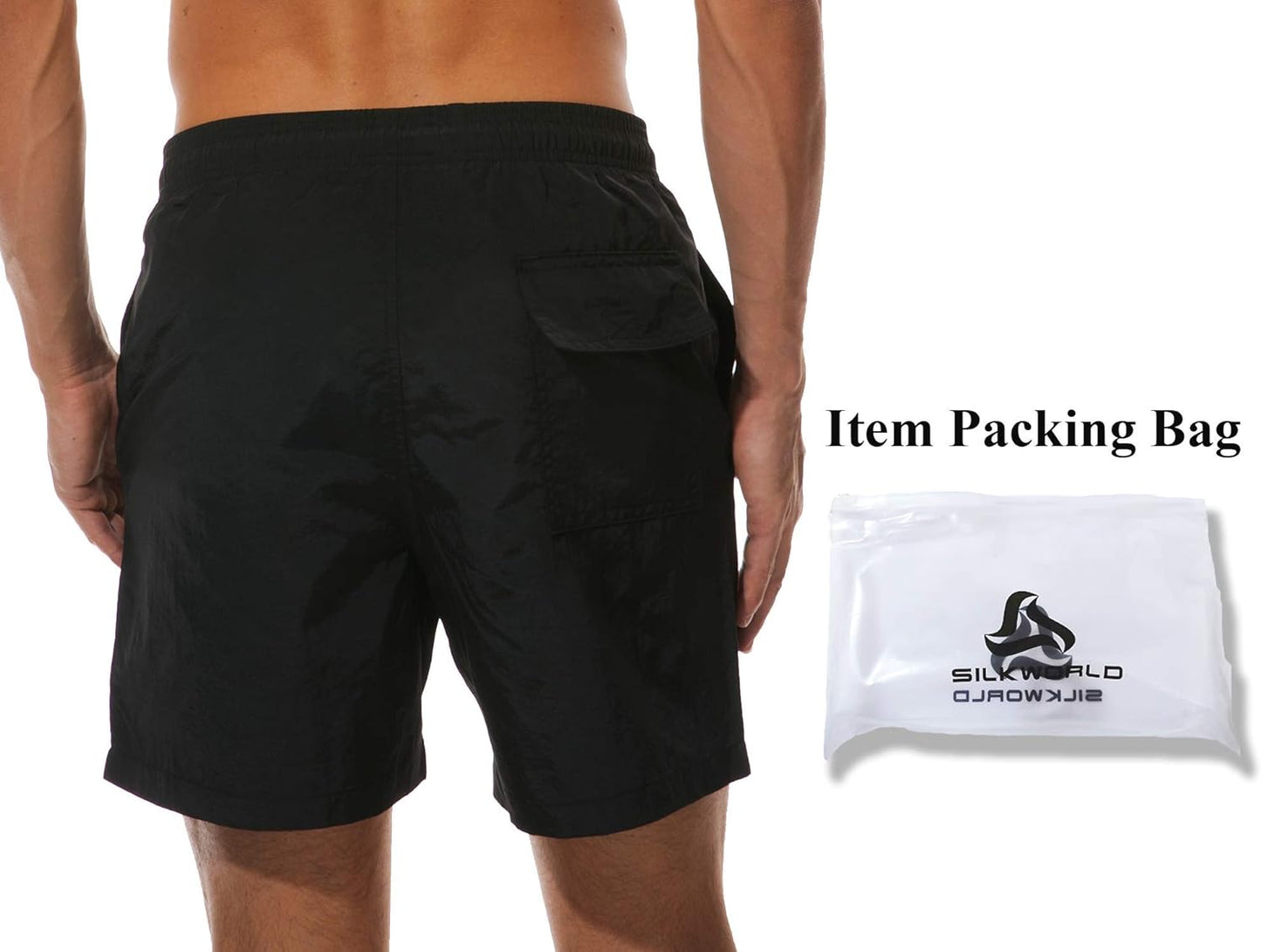 Beach Essential: SILKWORLD Men's Quick Dry Swim Trunks with Secure Pockets