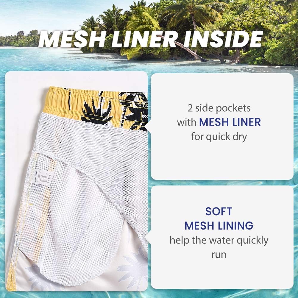 Men's Quick-Dry Swim Trunks with Mesh Lining - Versatile Swimwear for Water Adventures
