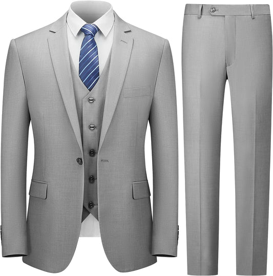Refined Cooper & Nelson Men's Slim Fit 3-Piece Suit Set for Formal Events