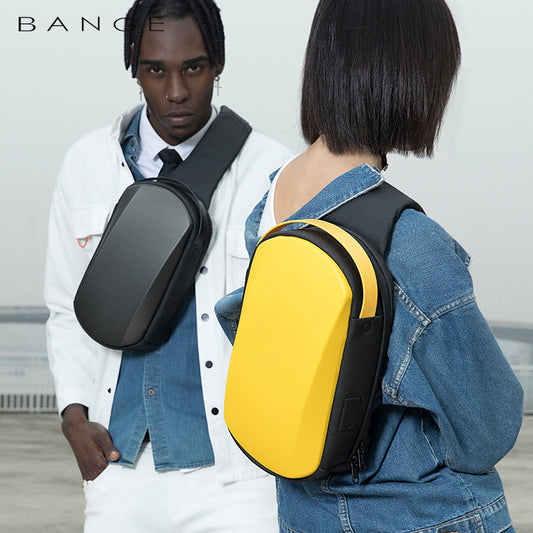 BANGE Men's Waterproof EVA Hard Shell Shoulder Bag with Trendy Design
