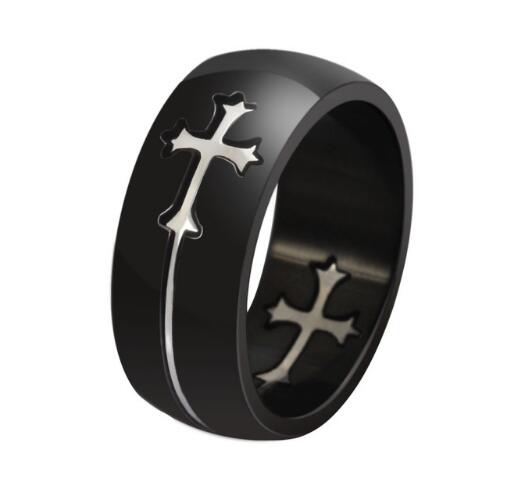Separable Cross Unisex Style Ring by Vnox