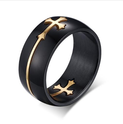 Separable Cross Unisex Style Ring by Vnox
