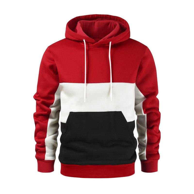 Stylish Men's Color Block Hoodie Sweatshirt - Comfortable Long Sleeve Design for Every Occasion