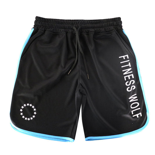 Skull Print Men's Quick Dry Athletic Shorts