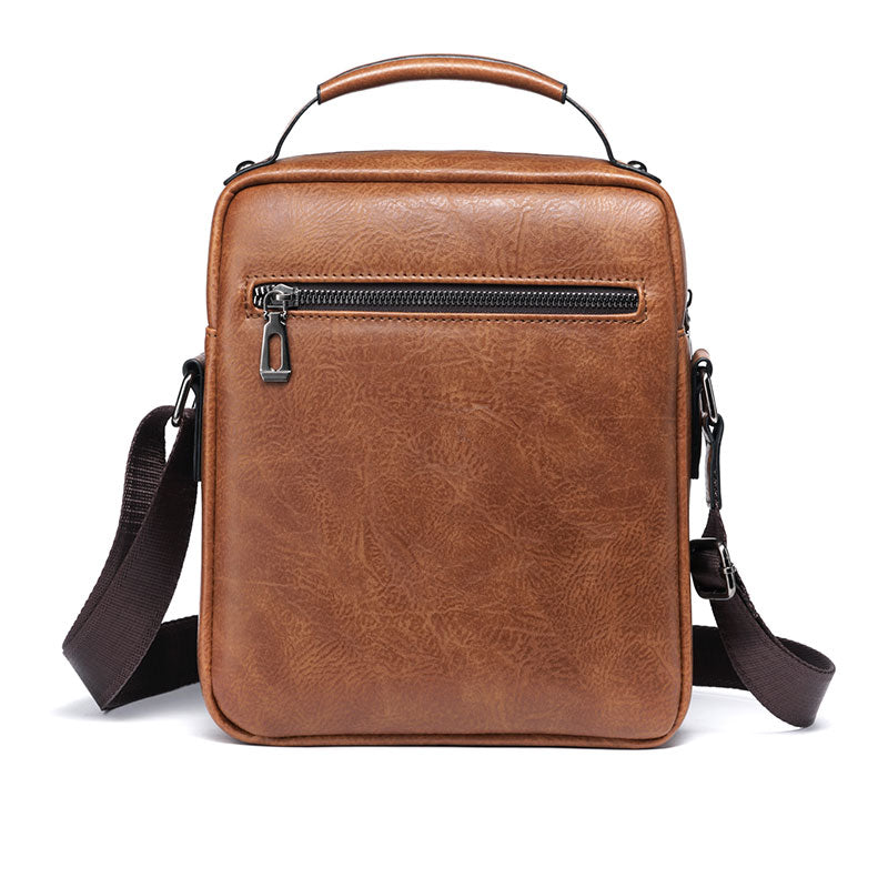 Versatile Vintage PU Leather Men's Crossbody Bag with Spacious Capacity