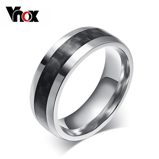 Carbon Fiber Men's Ring by Vnox - Elevate Your Style with Modern Sophistication