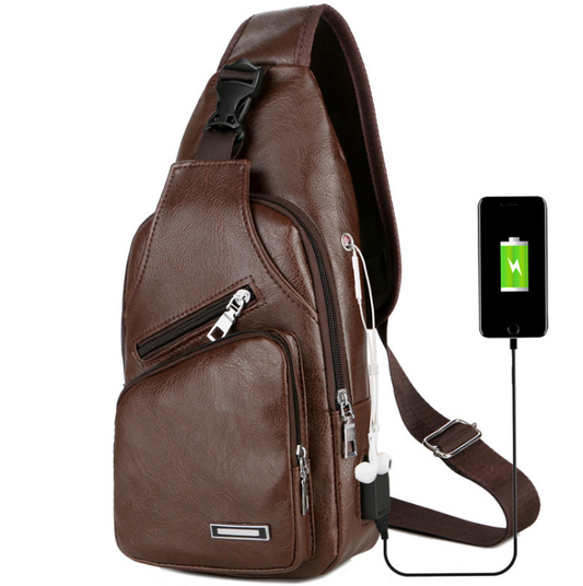 USB Crossbody Bag for Men with Designer Style