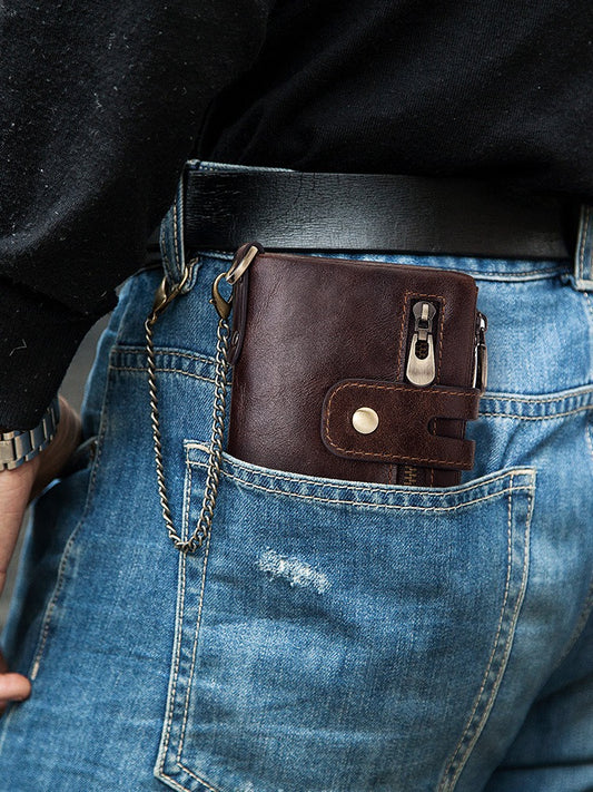 Stylish Genuine Leather Wallet with Card Organizer - Perfect Father's Day Gift