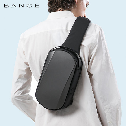 BANGE Men's Waterproof EVA Hard Shell Shoulder Bag with Trendy Design