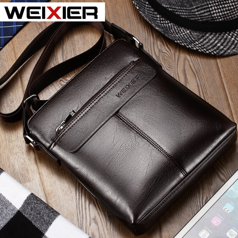 Stylish Leather Messenger Bag for Men - Ideal for iPad and Gadgets