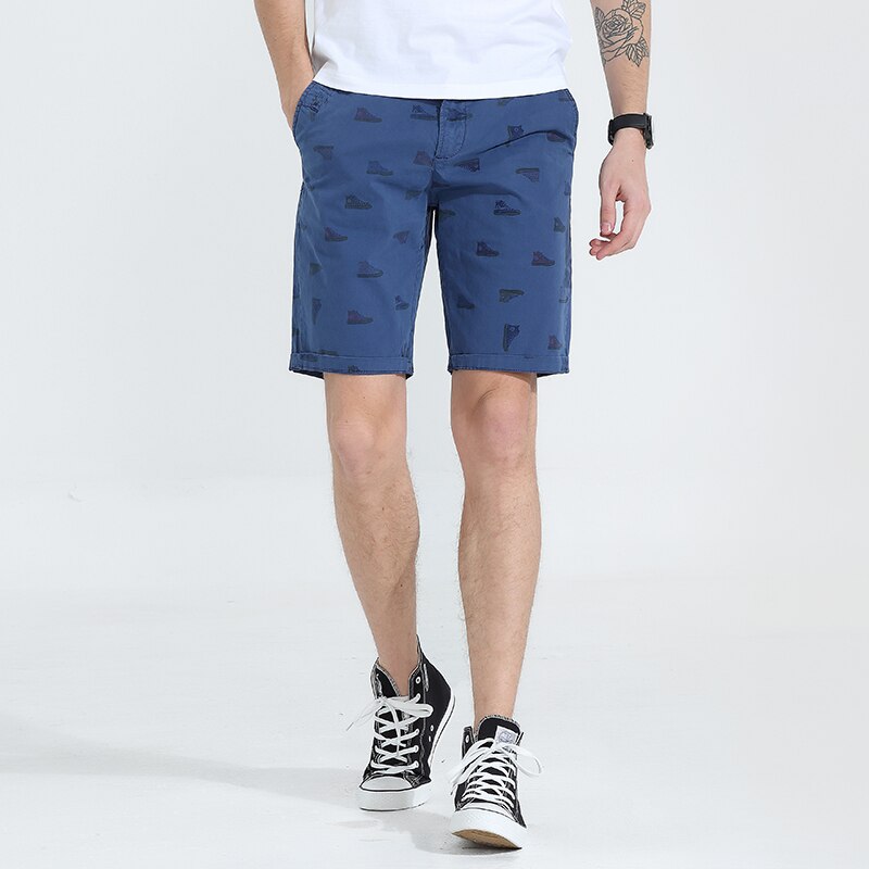 Slim Fit Cotton Cargo Shorts with Stylish Pattern Print
