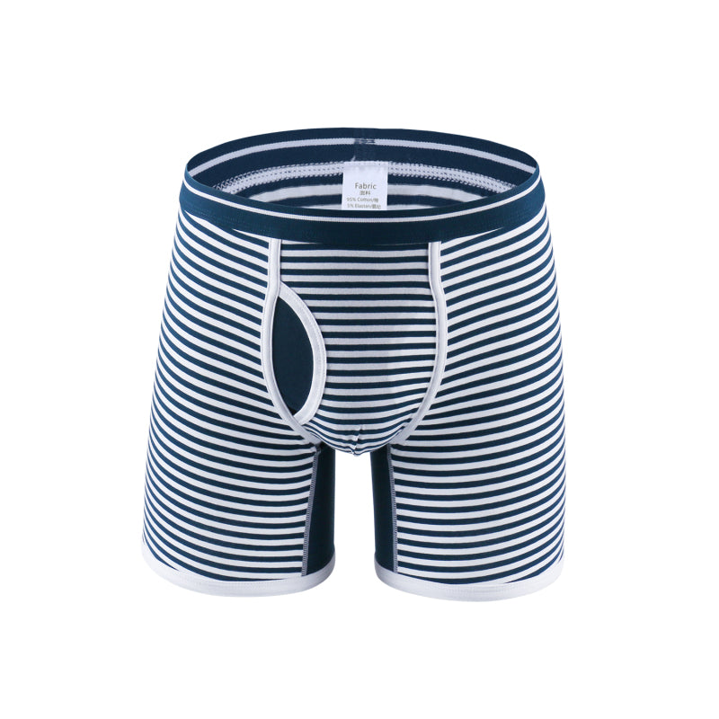 Luxurious Men's Striped Breathable Boxer Briefs