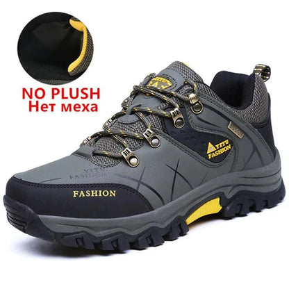 Ultimate Winter Shield: Waterproof Leather Snow Boots for Men - Super Warm Hiking & Work Footwear, Sizes 39-47