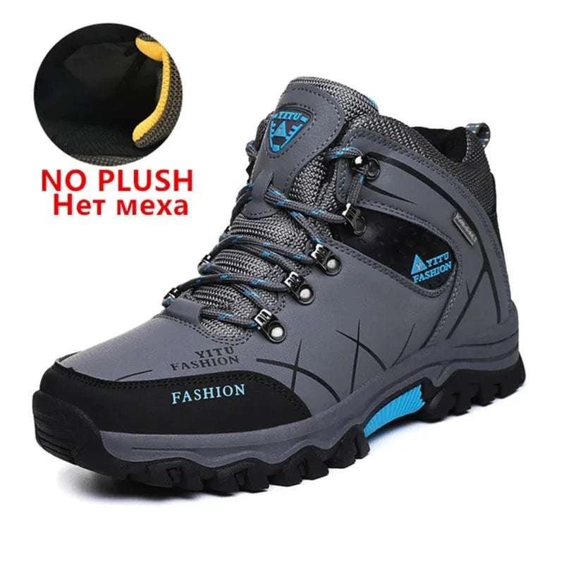 Ultimate Winter Shield: Waterproof Leather Snow Boots for Men - Super Warm Hiking & Work Footwear, Sizes 39-47