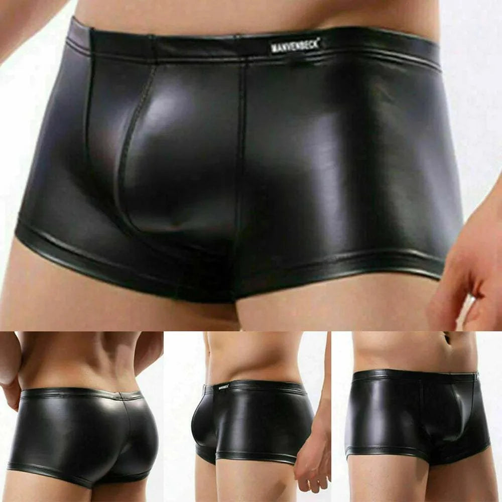 Men Underwear Gay Boxer Briefs Latex Leather Trunks Penis Pouch Sexy SElevate Your Style with Our Men's Underwear Gay Boxer Briefs
 Introducing the ultimate combination of comfort and allure: our Men Underwear Gay Boxer Briefs. CraftedMen Underwear Gay Boxer Briefs Latex Leather Trunks Penis Pouch Sexy Sissy Bandage Homme Clubwear Fashion Erotic Boxer PantiesMENLL