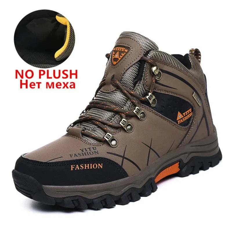 Ultimate Winter Shield: Waterproof Leather Snow Boots for Men - Super Warm Hiking & Work Footwear, Sizes 39-47