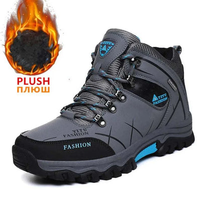 Ultimate Winter Shield: Waterproof Leather Snow Boots for Men - Super Warm Hiking & Work Footwear, Sizes 39-47