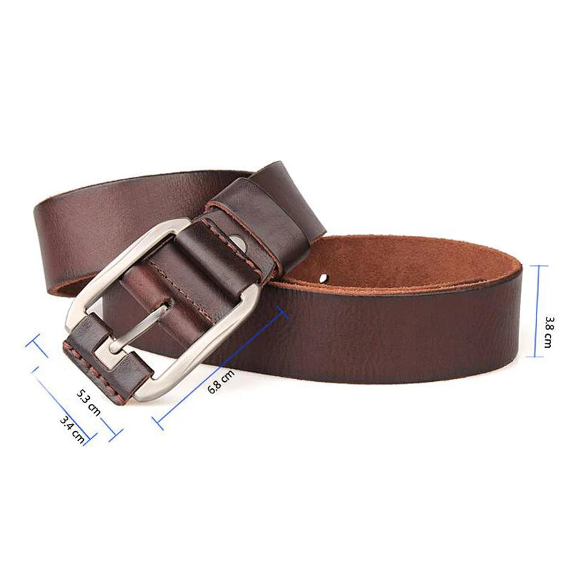 Luxury Men's Designer Vintage Leather Belt in Big Size
