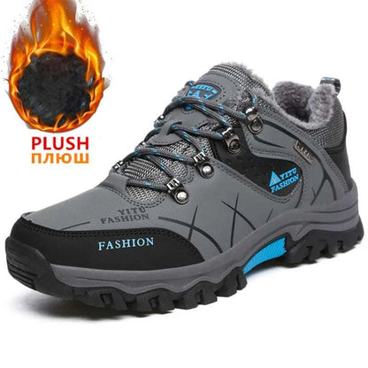 Ultimate Winter Shield: Waterproof Leather Snow Boots for Men - Super Warm Hiking & Work Footwear, Sizes 39-47