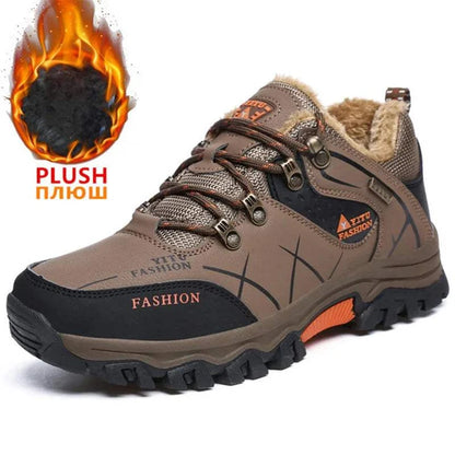 Ultimate Winter Shield: Waterproof Leather Snow Boots for Men - Super Warm Hiking & Work Footwear, Sizes 39-47