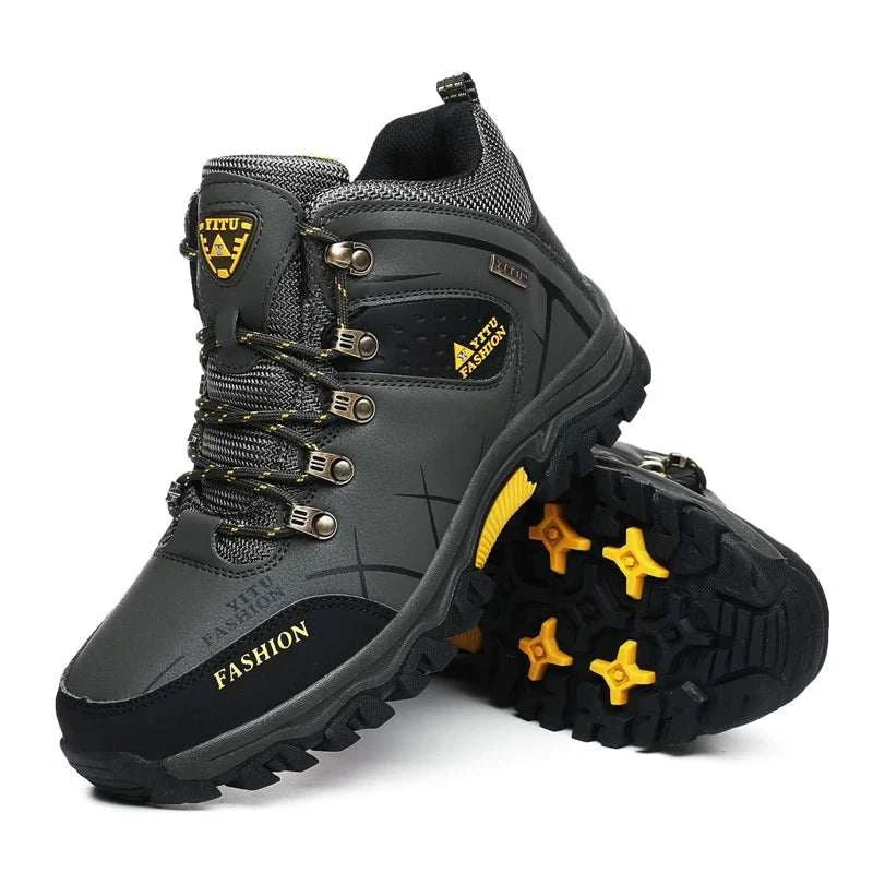 Ultimate Winter Shield: Waterproof Leather Snow Boots for Men - Super Warm Hiking & Work Footwear, Sizes 39-47