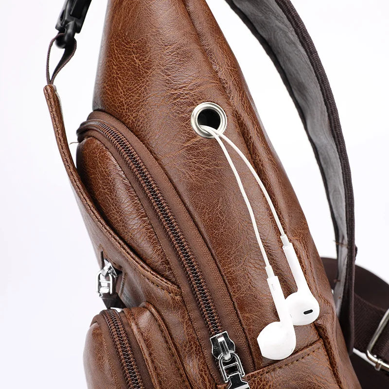 USB Crossbody Bag for Men with Designer Style