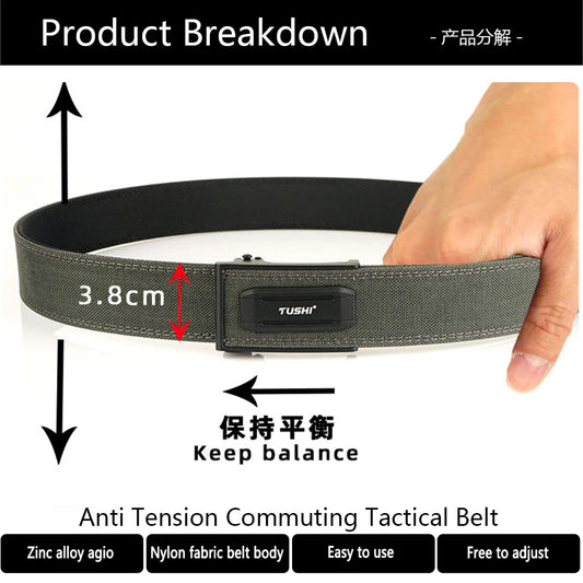 TUSHI Tactical Military Belt with Alloy Automatic Buckle for Men and Women