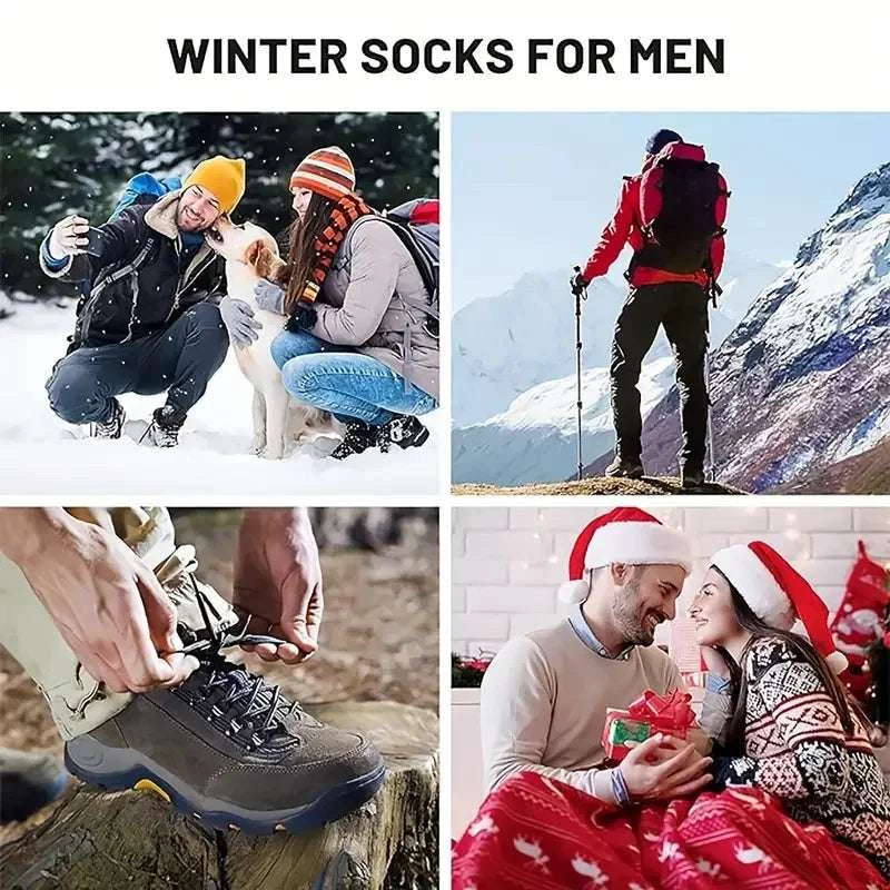 Ultimate 5-Pair Merino Wool Hiking Socks for Men - Insulated Comfort for Cold Weather Adventures!