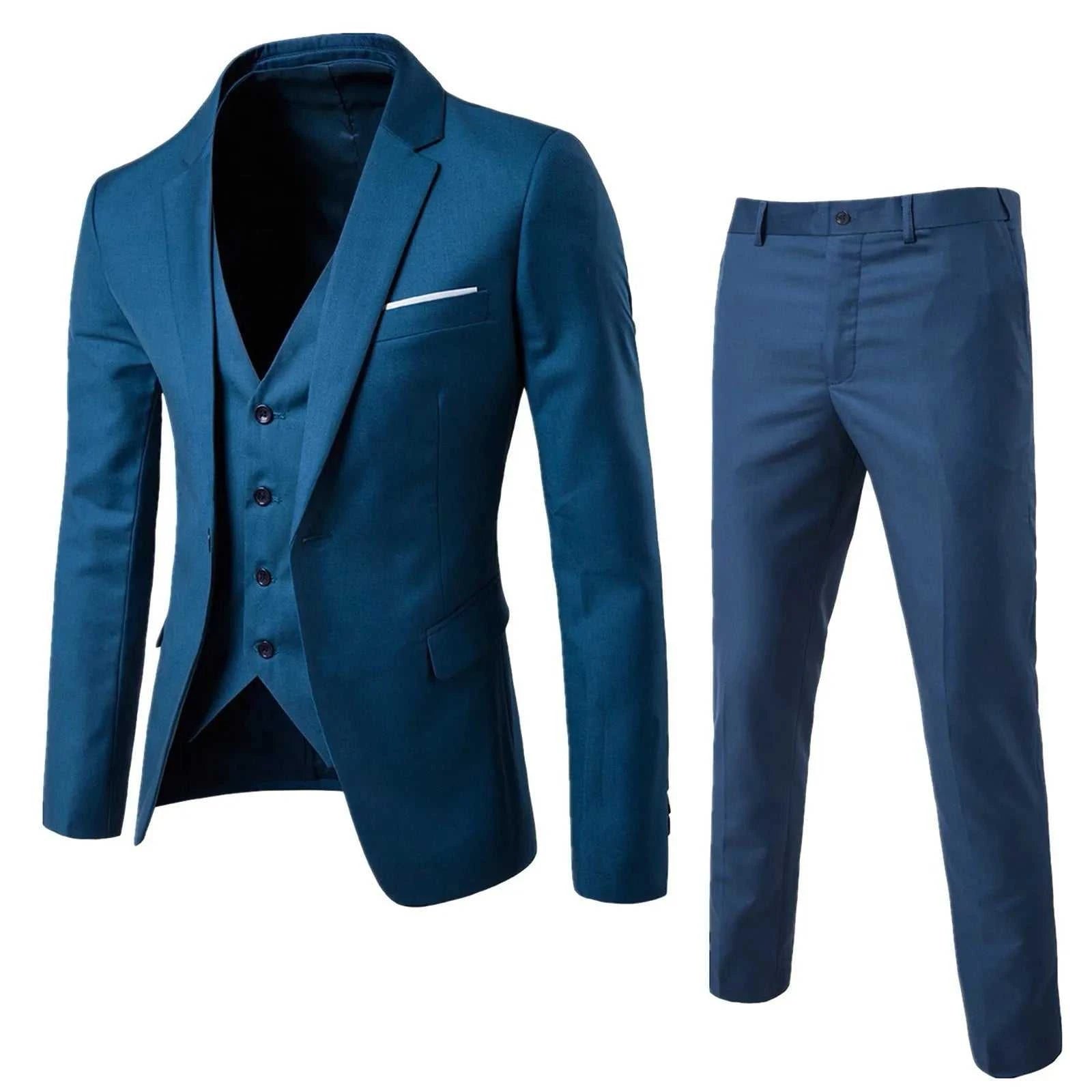 Men’S Suit Slim 3 Piece Suit Business Wedding Party Vest & Pants Coat Elevate Your Style with Our Men's Slim 3 Piece Suit
 Introducing the ultimate choice for the modern man - the Men's Suit Slim 3 Piece Suit. Designed for business, weSuit Slim 3 Piece Suit Business Wedding Party Vest & Pants Coat Casual Solid Blazers Coat Jacket LuxuryMENLL