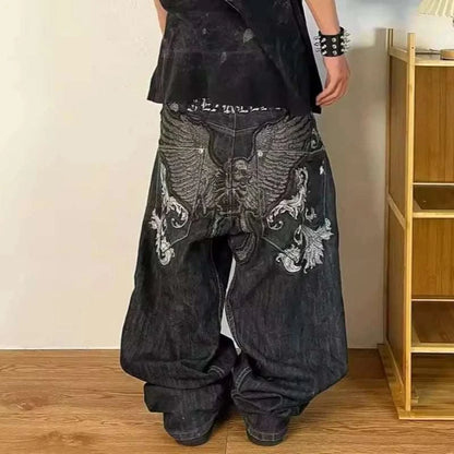 Vintage Charm Wide Leg Denim Trousers