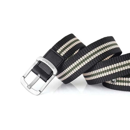 Trendy Youth Canvas Belt: Stylish Striped Design for Boys and Men - Durable & Comfortable Casual Accessory